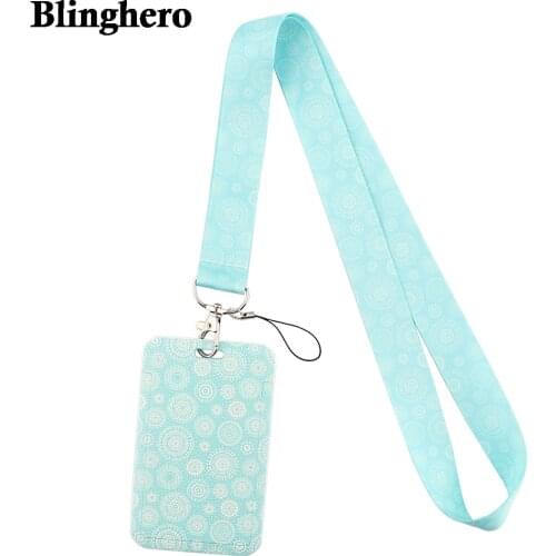 CB617 Bohemian Style Neck Strap Keychain Lanyard for Keys USB Gym ID Card Badge Holder Phone Straps Hanging Rope Blue Lanyard