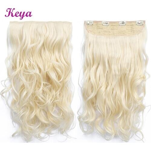 Natural Halo Hair Extensions 24 inch Clip in Hair Extensions 4 Clips in One Piece Synthetic Heat Resistant Fiber 190g