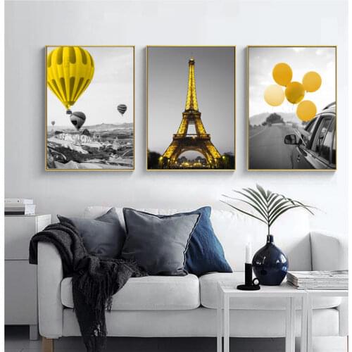 Photograph European Landscape Picture Home Decor Nordic Canvas Painting Wall Art Yellow Style Scenery Poster for Living Room