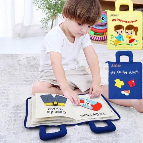 Montessori Toys for Kids Baby Books Learning Education 3D Quiet Fabric Activity Story Book for Toddlers