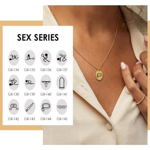 Visunion Classic Stainless Steel Necklace Hypoallergenic Minimalist Engraved Sex Series Pendant Necklace for Friends New Arrival