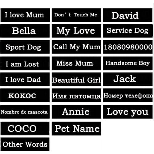 2ps Personalized Customized Dog K9 Harness Label Sticker Custom Tag DIY Logo Pet Harness Collar Vest Dogs Name Labe Pet Supply