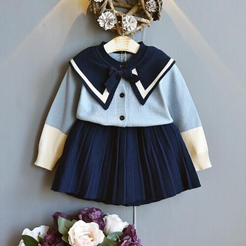 Girls Classic Clothing Sets Autumn Long Sleeves Kids Princess Top and Skirt Birthday School Uniform Clothes Kids Priincess Suit