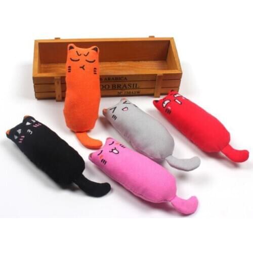 Cat Catnip Toys Teeth Grinding Stuffing Cotton Mint Funny Interactive Plush Kitten Chewing Vocal Toy Claws Thumb Bite Cat