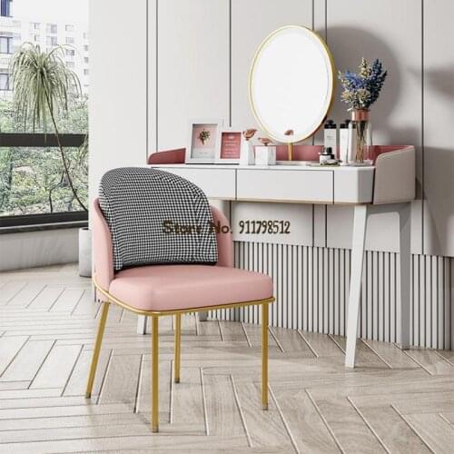 Makeup chair net red ins dressing table chair backrest bedroom nordic light luxury modern dressing chair home dining chair