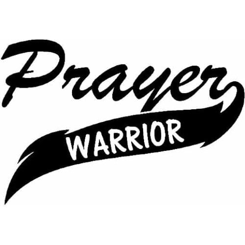 Prayer Warrior Christian Decal High Quality Car Decoration Personality PVC Car Window Waterproof Sticker Black/White, 15cm*10cm