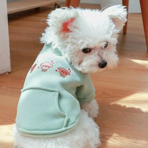 A Cartoon Pet Dog Clothes for Small Dogs Shih Tzu Yorkshire Hoodies Sweatshirt Soft Puppy Dog Cat Coat Clothing ropa para perro