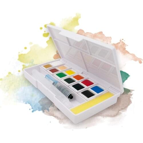 Watercolour Paint Set Pocket-Sized Watercolour Paint Box 12 Half Pans