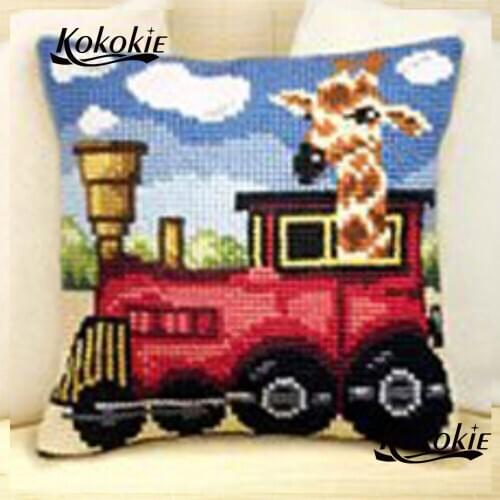 Diy rug carpet Embroidery kit cross stitch set sale cotton cushion mat throw pillow Counted Needlework Sets cartoon pillowcase