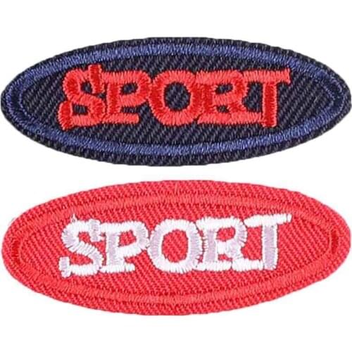 Outdoor Sport Word Design Iron On Patch Clothes Patch For Clothing Girls Boys Embroidered Pathces
