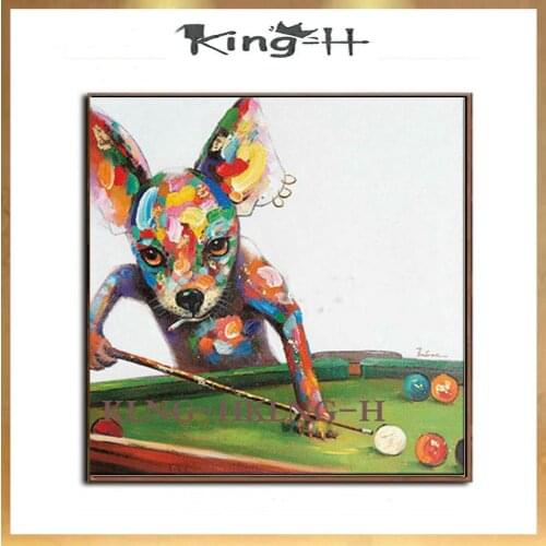 Hand-painted abstract modern French bulldog gold pet dog wall art animal painting room adornment pictures of the family