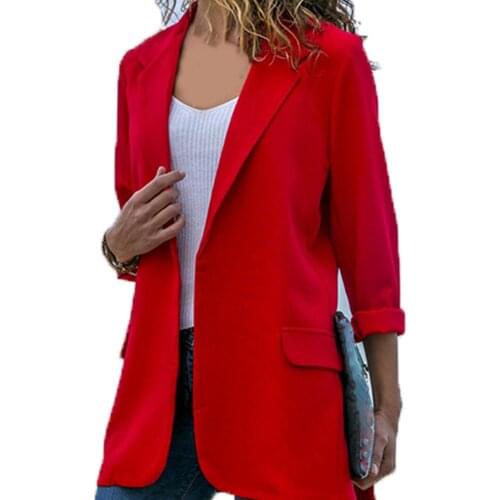 Coat female Fashion Women Blazer Suit Coat Long Sleeve Solid Color Office Jacket Outerwear пальто женское осень blazer femenino