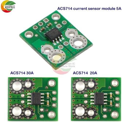 ACS714 5A 20A 30A 5v Isolate Current Sensor Breakout Board Filter Resistance Capacitor Hall Effect Module SMD Replace ACS712