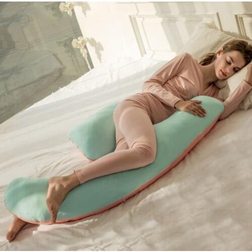 Pregnant Supplies Cotton Sleeping Pillow Portable Washable Body F Shape Maternity Pillows Pregnancy Side Sleepers Cushion