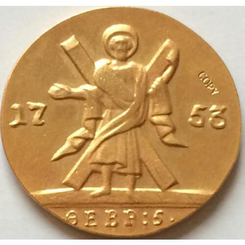 24K gold-plated 1753 russian coins copy
