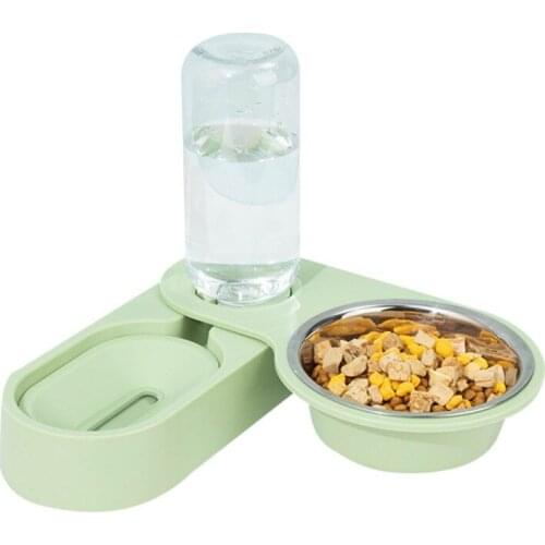 Rotatable 180°automatic Water Replenishment Food Bowl Small and Medium-sized Dog Food Bowl Automatic Cat Stainless Steel Waterer