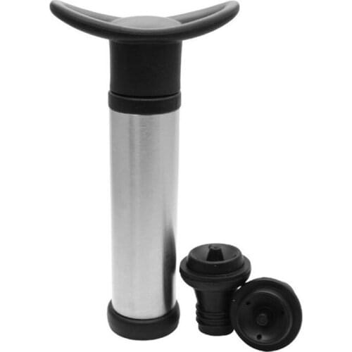 T3EC Durable Stainless Steel Vacuum Wine Saver Pump Humanized Design Bottle Stopper for Preserving and Sealing Bottled Wine Bar