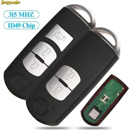 Jingyuqin Remote Smart Car Key Control FSK 315MHz ID49 O-E-M For Mazda 3 CX-5 2/3 Button Model P/N: 662F-SKE13D01 SUV SKE13D-01