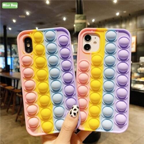 Push it Bubble Fidget Reliver Stress Case For Xiaomi 11Lite Poco M3 Pro X3 For Redmi Note 8 Pro Note 7 9S 9C 9 10 ProMax 5G 10X