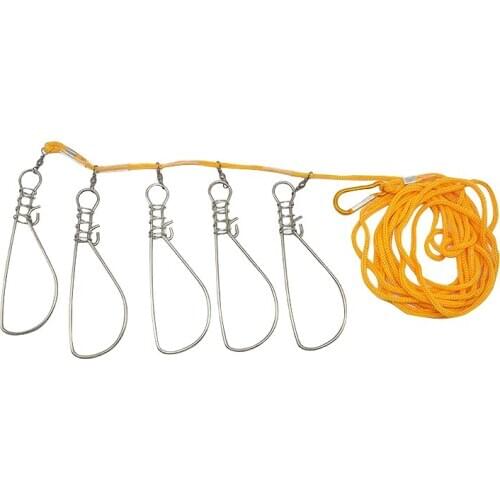 5m Fishing Lock Buckle Stainless Steel Live Fish Lock Belt Fishing Stringer Fishing Tackle Fish Barriers Belt Fishing Accessorie