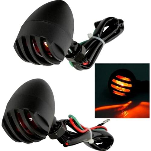 2PCS LED Motorcycle Turn Indicator Lights For Suzuki Intruder Volusia VS 700 800 1400 1500 Metal Light Refitting Parts