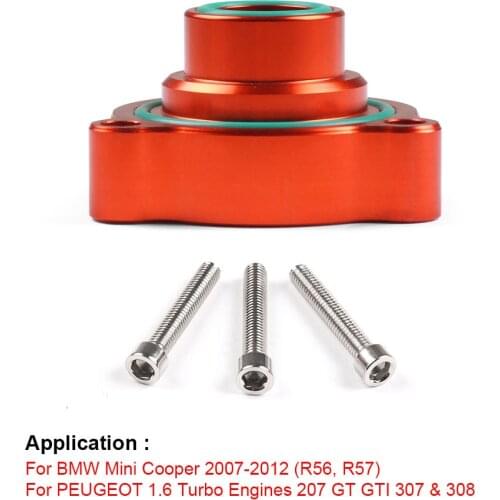 Turbo BOV Blow Off Valve Dump Adaptor Bolt-On Top Mount For Peugeot BMW Mini Cooper S Turbo engines Orange, Silver, Black