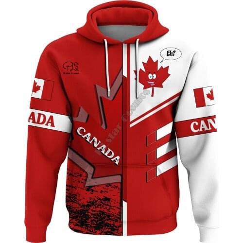 PLstar Cosmos 3DPrint Canada Flag National Culture Country Amazing Harajuku Streetwear Funny Unisex Hoodies/Sweatshirt/Zip Q-14