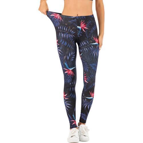 Women Sexy Legging Night flowers Printing Fitness leggins Fashion Slim legins Soft and stretchy Leggings Woman Pants