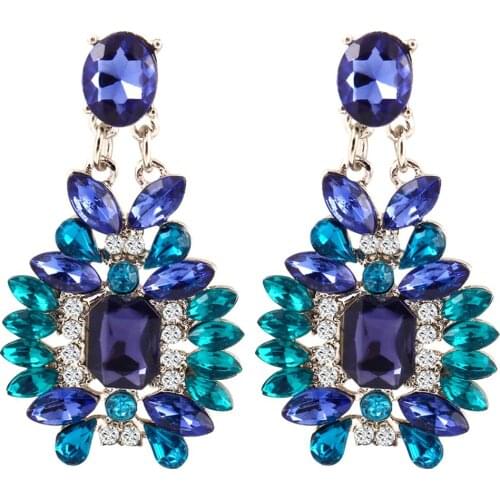 HOT SALES！！！New Arrival Women Fashion Trendy Jewelry Statement Resin Rhinestone Ear Studs Drop Earrings
