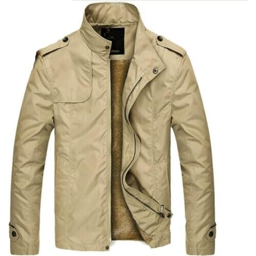 Winter Mens Bomber Jacket Male Casual Solid Slim Fit Business Jacket Men Fleece Thick Warm Windbreaker Jackets 4XL,TA249