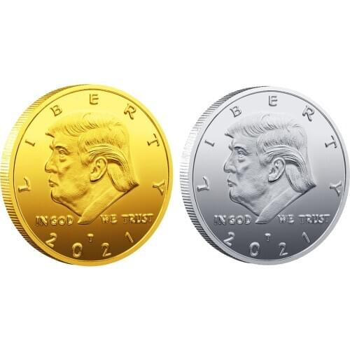 Gold / Silver Plated Donald Trump Coin The Statue of Liberty