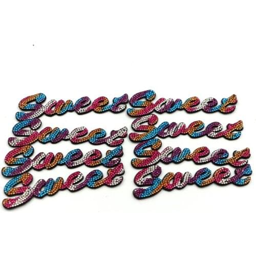 1Pcs Sweet Letters Rhinestone Appliques Crystal Patch for Clothing Sew On Clothes/Shoes Garment Diy Accessories