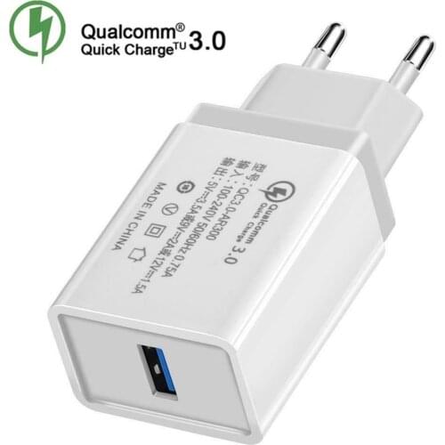 18W QC 3.0 USB Quick Phone Charger Travel Wall Adapter 18W QC3.0 FCP Universal For Xiaomi iPhone Samsung Huawei EU US
