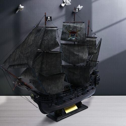 2020 Luckk Black Pearl Pirate of the Caribbean Sailboat Model Wooden Ship Model Warship For Home Decorate Gift for Friend Adult