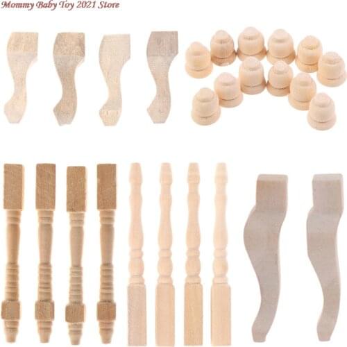 4/10/12pcs Cabinets Tea Table Legs Sofa Legs 1:12 DIY Doll House Mini Furniture Parts Handmade Accessories