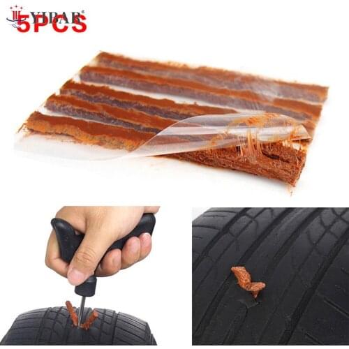 5 Pcs 100*6mm Car Tubeless Puncture Tire Repair Strip Auto Motorcycle Tubeless Tire Tyre Puncture Plug Seal Repair Tool Kit