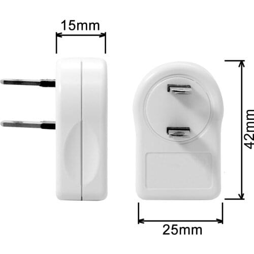 NEMA 1-15P USA Adapter Outlet Saver Power Extension Adapter 2-prong 2 Outlets 90 Degree Angled