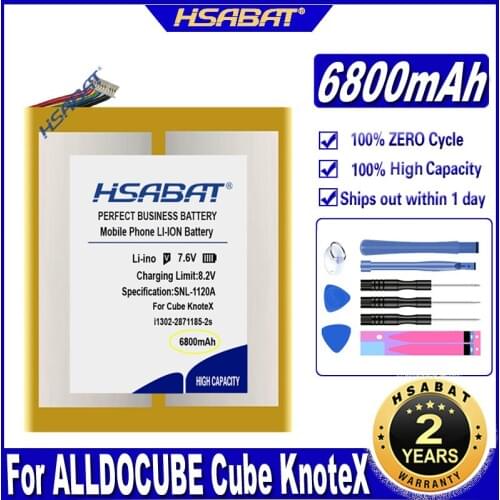 HSABAT i1302-2871185-2s 6800mAh Battery for ALLDOCUBE Cube Knote X Kubi KnoteX Tablet PC Batteries