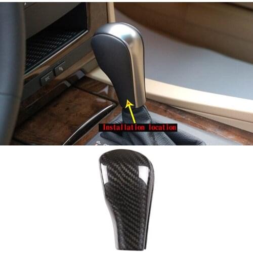 Real Carbon Fiber Car Styling for BMW 3 Series 5 Series X3 X5 Gear Shift Head Cover Trim Car Interior Accessories