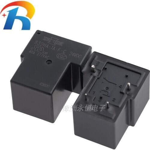 Free shipping 10PCS Original 832HA-1A-F-C-24VDC 40A 277VAC set of normally open T90 high power relay 832HA-1A-F-C 24V DC