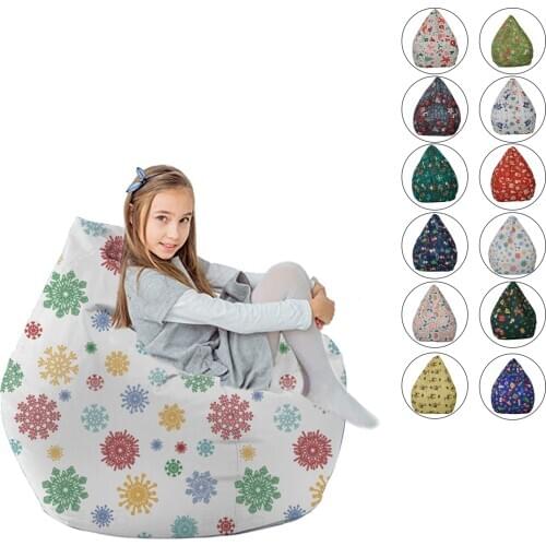 Christmas Bean Bag Covers Soft Beanbag Chair Cover Without Filling Stuffed Animals Doll Toys Storage Sofa Cover 60*65cm 2020