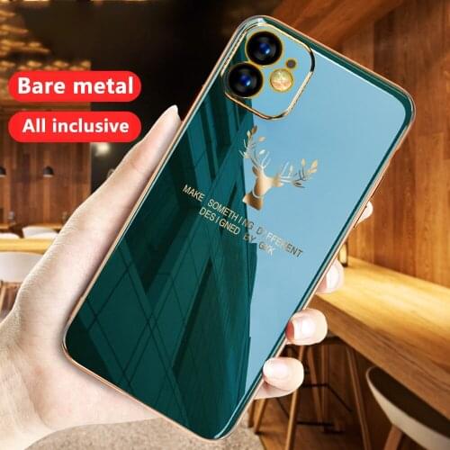 For iPhone 12 Case Pro Max Mini Case 2020 Soft TPU Plating Elk Protective Phone Cases for iPhone Cover 7 8 11 Plus X XS XR