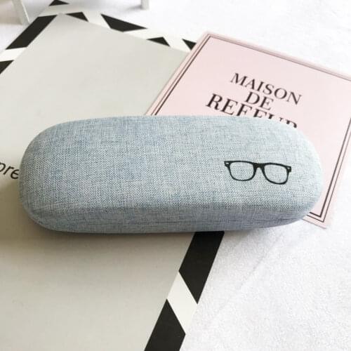 Fashion Glasses Box Portable Glasses Eyewear Case Bags Protective Organizer Metal Linen Display Solid Color