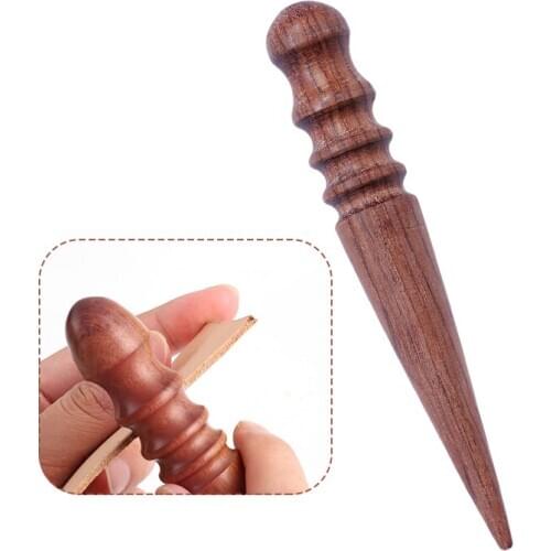 LMDZ Wooden Leathercraft Round Wood Edge Slicker Craft Leather Edge Slicking Burnishing Supplies Professional Perfect Useful