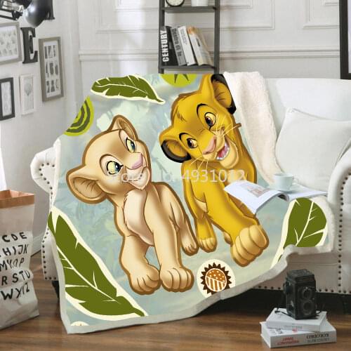 Disney Cute Simba Lion King Friends Plush Blanket Baby Children Boys Kids Gift Throw 150x200cm Sofa Bed Cover Bedding