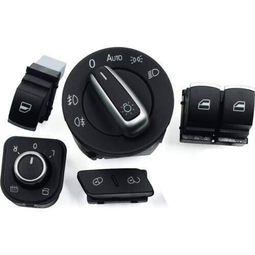 Window Mirror Headlight Door Control Switch For VW Passat B6 Golf MK5 6 R32 GTI MK5 Rabbit Tiguan 5K3959857 1K0962125 5ND941431A
