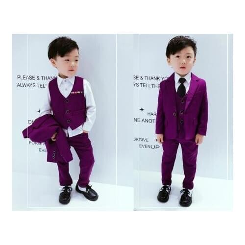 2019 Fromal Kids/Children Formal Boys Wedding/Tuxedo Suits Boy Blazer Suit Perform Dress Costume Infants Blazer 3 pcs Boy dress
