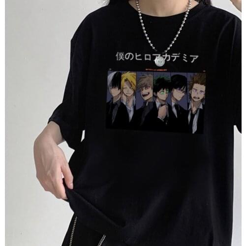My Hero Academia t-shirt Anime summer Harajuku tops loose fashion Ulzzang plus size cartoon cotton tee streetwear women clothing
