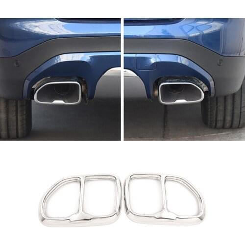 Glossy Black And Bright Silver 304 Stainless Steel for BMW X3 G01 X4 G02 2018-2019 Car Exhaust Tail Pipe Cover Trim Accessories