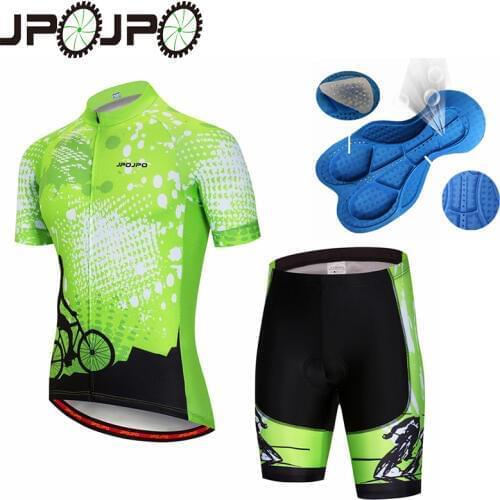 JPOJPO Men Cycling Jersey Set Cycling Clothing Ropa ciclismo maillot ciclismo Bike Jerseys Gel Pad Shorts Cycling Kit
